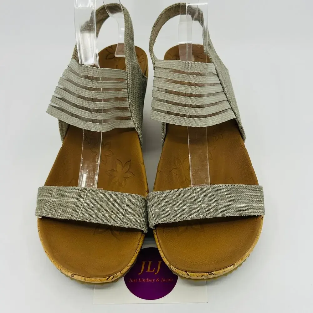 Skechers Women's Beverlee - Smitten Kitten Luxe Foam Wedge Sandals 38527 Size 9